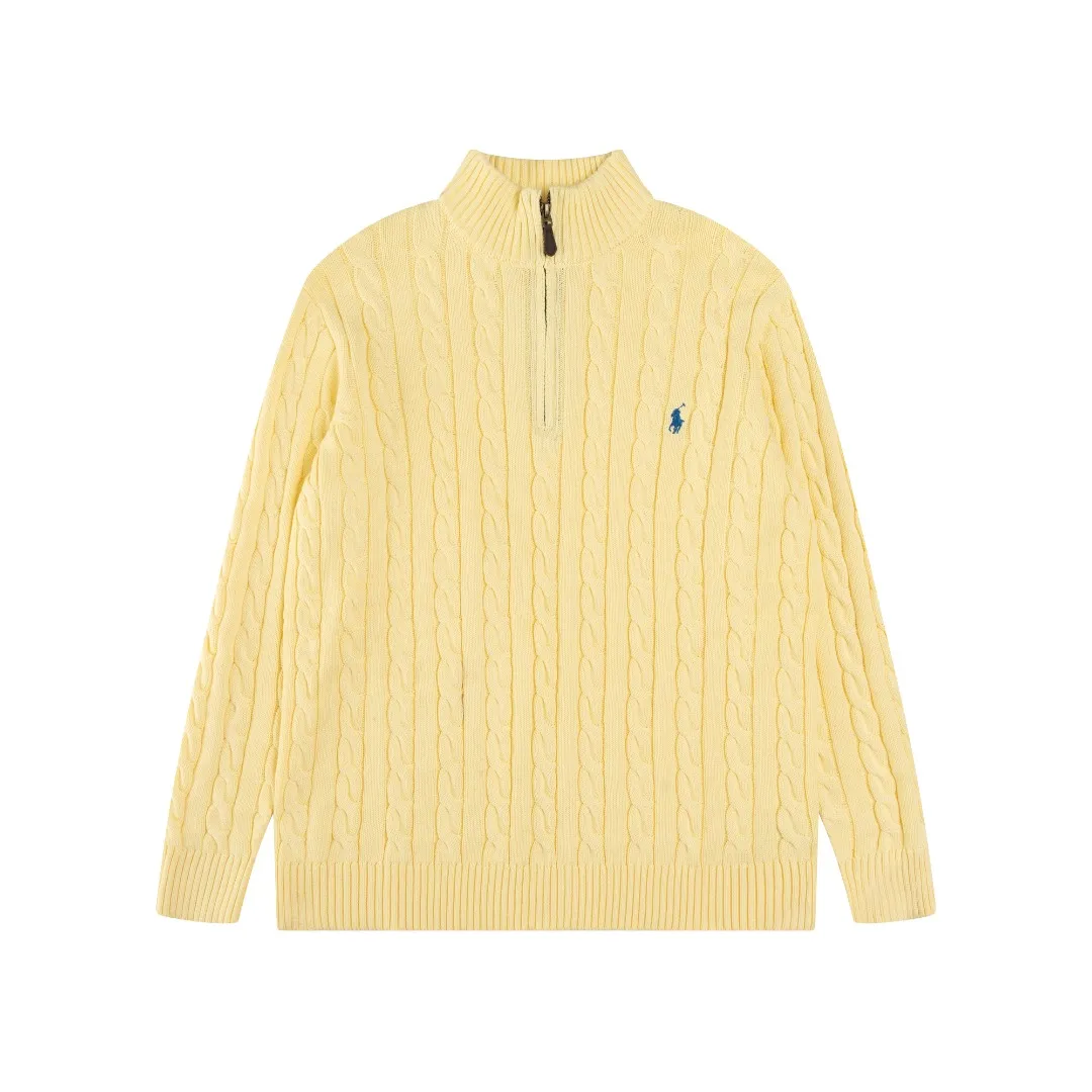 P236 #R92 RALPH LAUREN Ralph Lauren fifteen colors classic small label embroidery logo turtleneck pullover half-zip knitted cable sweater with high-density LOGO embroidery on the chest and original customized tag accessories. Made of pure cotton yarn, pure cotton is skin-friendly and comfortable, small label war horse embroidered twist turtleneck sweater 🐎 high quality, follow the blogger to learn how to wear it! Let’s buy a Ralph Lauren cable sweater. It’s a super hard-to-find series after it became popular. It’s hard to find one on the official website. It’s simple and practical to wear, with a lazy and loose feel. The thickened fabric has more texture, feels soft and delicate, and has a loose fit. Whether worn alone or layered, you can wear different styles of fashion with just one piece!   Size：XS S M L